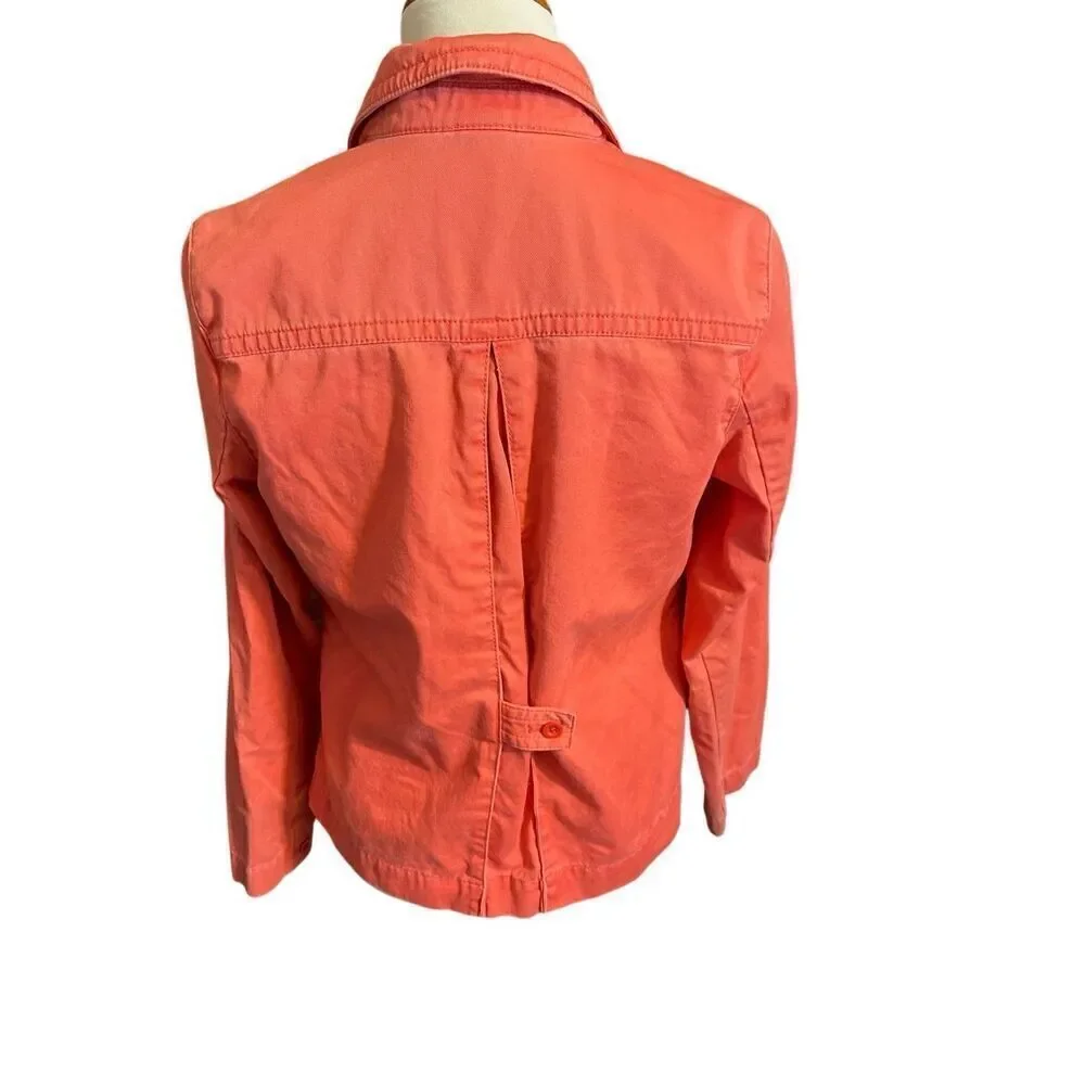 Eddie Bauer Legend Wash Coral Button Down Long Sleeve Utility Style Jacket Size